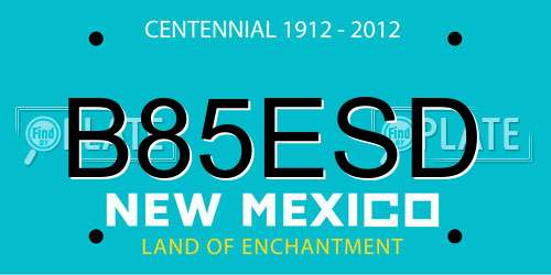 B85ESD New Mexico License Plate