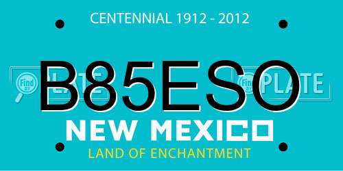 B85ESO New Mexico License Plate