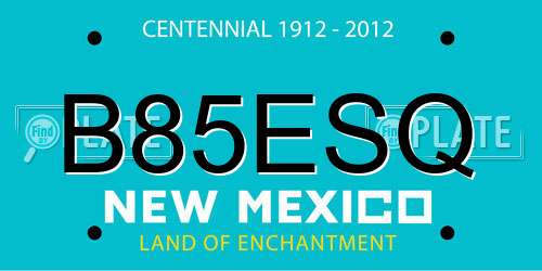 B85ESQ New Mexico License Plate