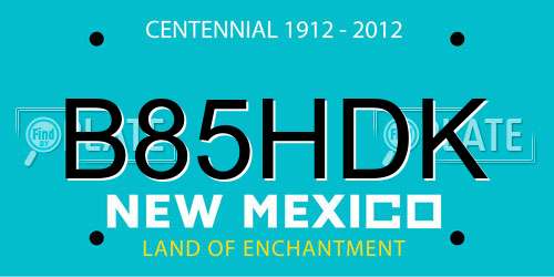 B85HDK New Mexico License Plate