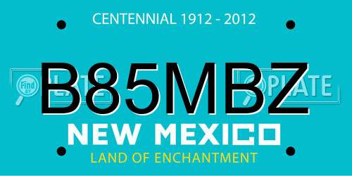 B85MBZ New Mexico License Plate