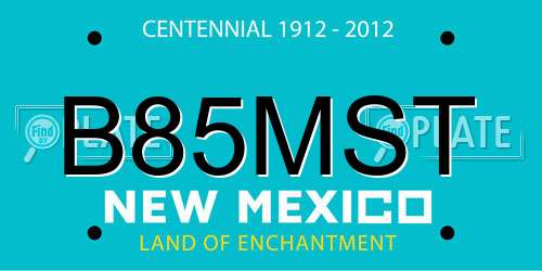 B85MST New Mexico License Plate