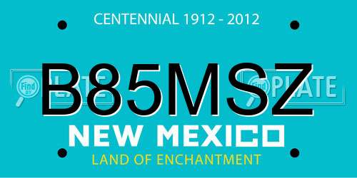 B85MSZ New Mexico License Plate