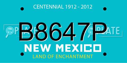 B8647P New Mexico License Plate