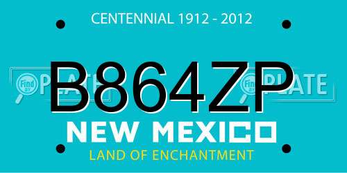 B864ZP New Mexico License Plate