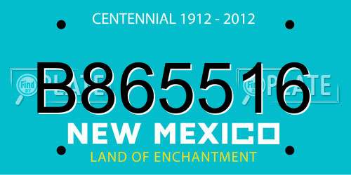 B865516 New Mexico License Plate
