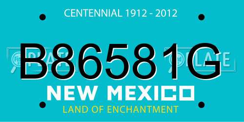 B86581G New Mexico License Plate