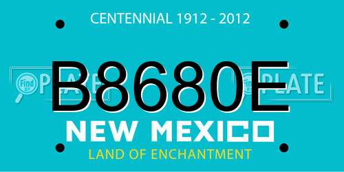 B8680E New Mexico License Plate