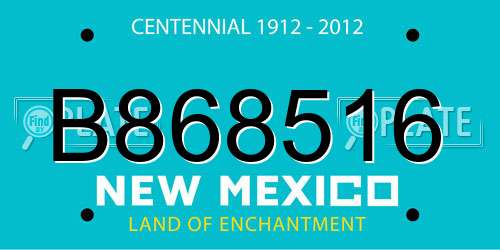 B868516 New Mexico License Plate