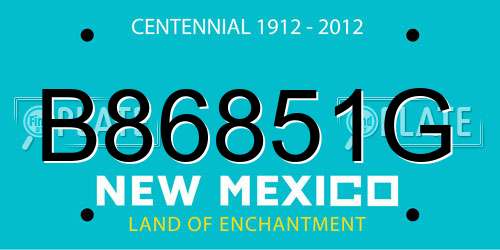B86851G New Mexico License Plate