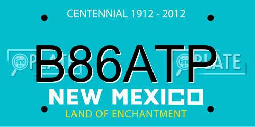 B86ATP New Mexico License Plate