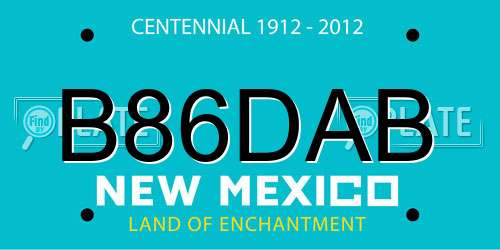 B86DAB New Mexico License Plate