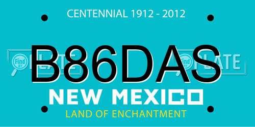 B86DAS New Mexico License Plate