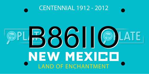 B86IIO New Mexico License Plate