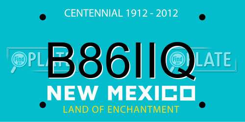 B86IIQ New Mexico License Plate