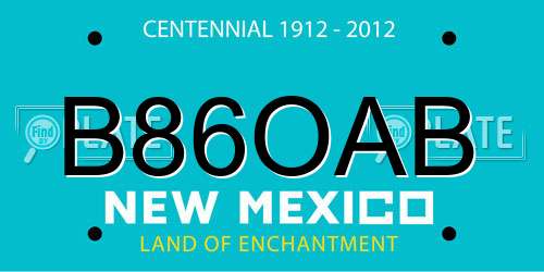 B86OAB New Mexico License Plate
