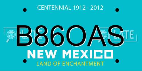 B86OAS New Mexico License Plate