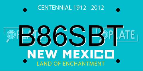 B86SBT New Mexico License Plate
