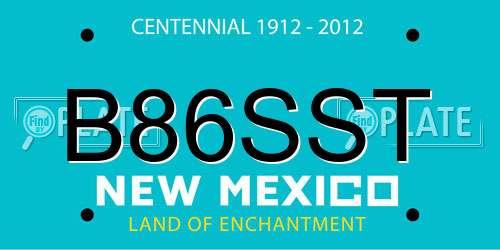 B86SST New Mexico License Plate