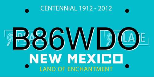 B86WDO New Mexico License Plate