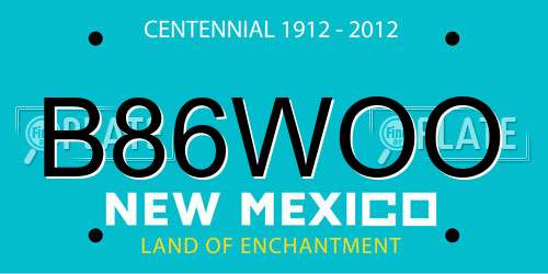 B86WOO New Mexico License Plate