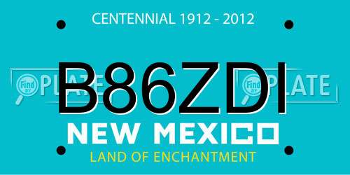 B86ZDI New Mexico License Plate