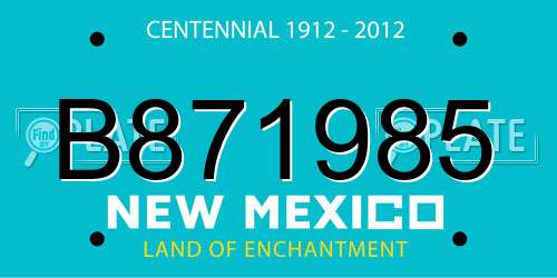 B871985 New Mexico License Plate
