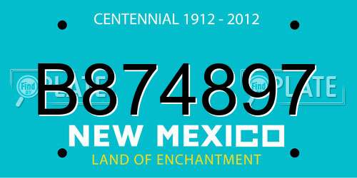 B874897 New Mexico License Plate