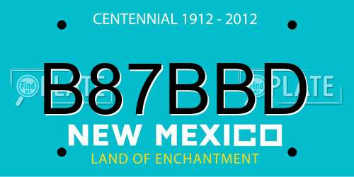 B87BBD New Mexico License Plate