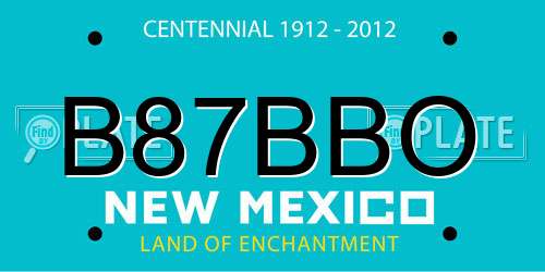 B87BBO New Mexico License Plate