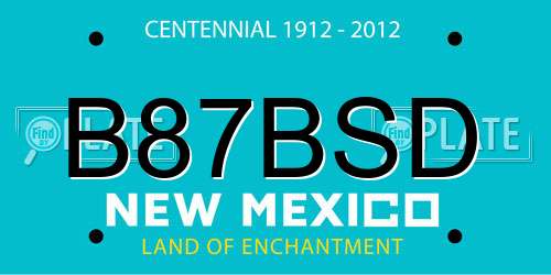 B87BSD New Mexico License Plate