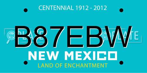 B87EBW New Mexico License Plate