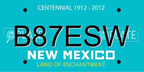 B87ESW New Mexico License Plate