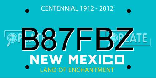 B87FBZ New Mexico License Plate