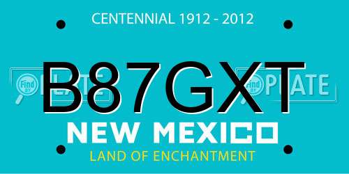 B87GXT New Mexico License Plate