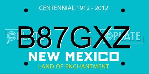 B87GXZ New Mexico License Plate