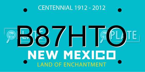 B87HTO New Mexico License Plate