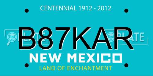 B87KAR New Mexico License Plate