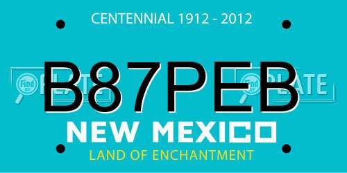 B87PEB New Mexico License Plate