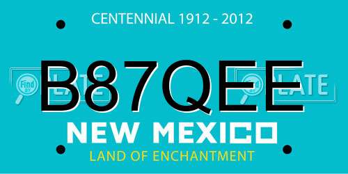B87QEE New Mexico License Plate