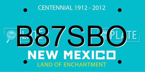 B87SBO New Mexico License Plate
