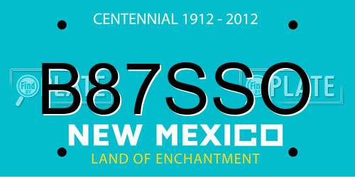 B87SSO New Mexico License Plate