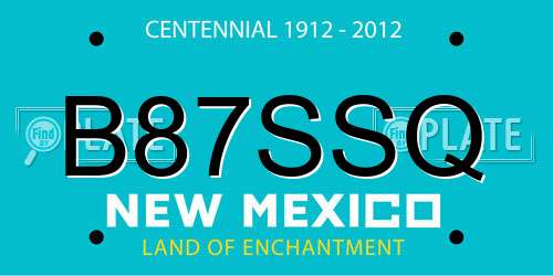 B87SSQ New Mexico License Plate