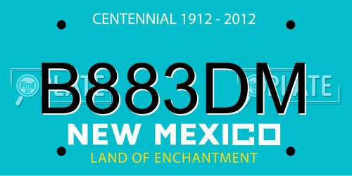 B883DM New Mexico License Plate