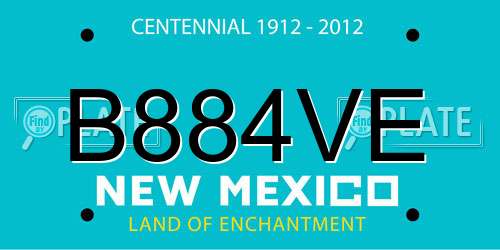 B884VE New Mexico License Plate