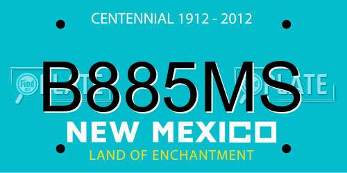 B885MS New Mexico License Plate