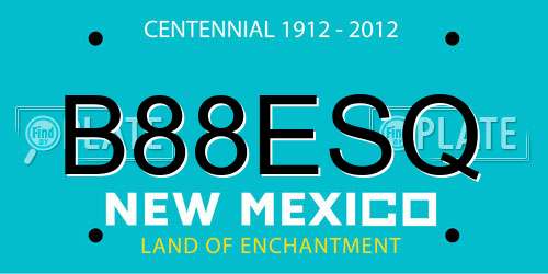 B88ESQ New Mexico License Plate