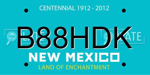 B88HDK New Mexico License Plate