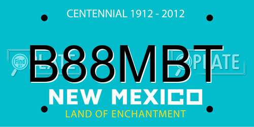B88MBT New Mexico License Plate
