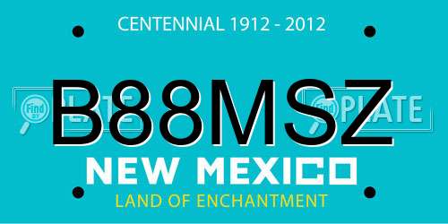 B88MSZ New Mexico License Plate